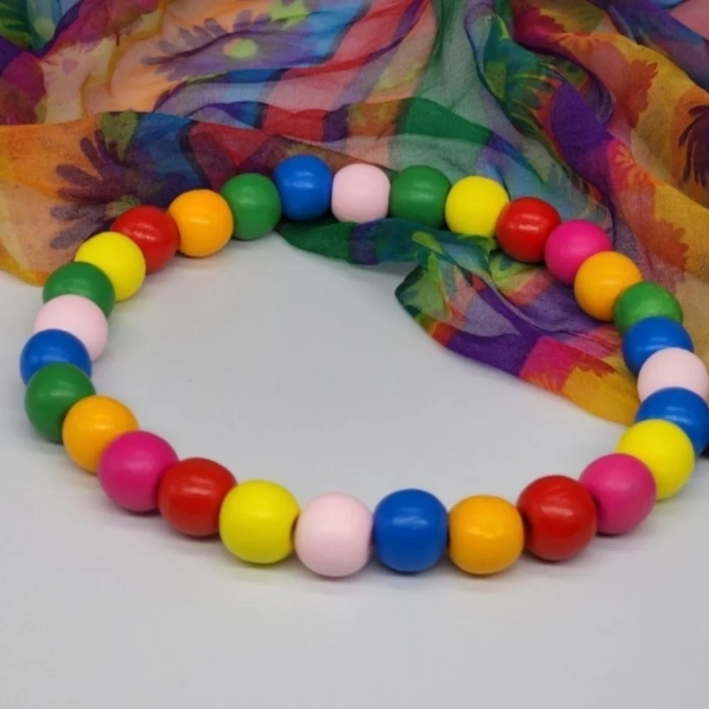 ❤️  Lightweight Necklace Colorful Jewelry Hypoallergenic Woodmade Stretchy